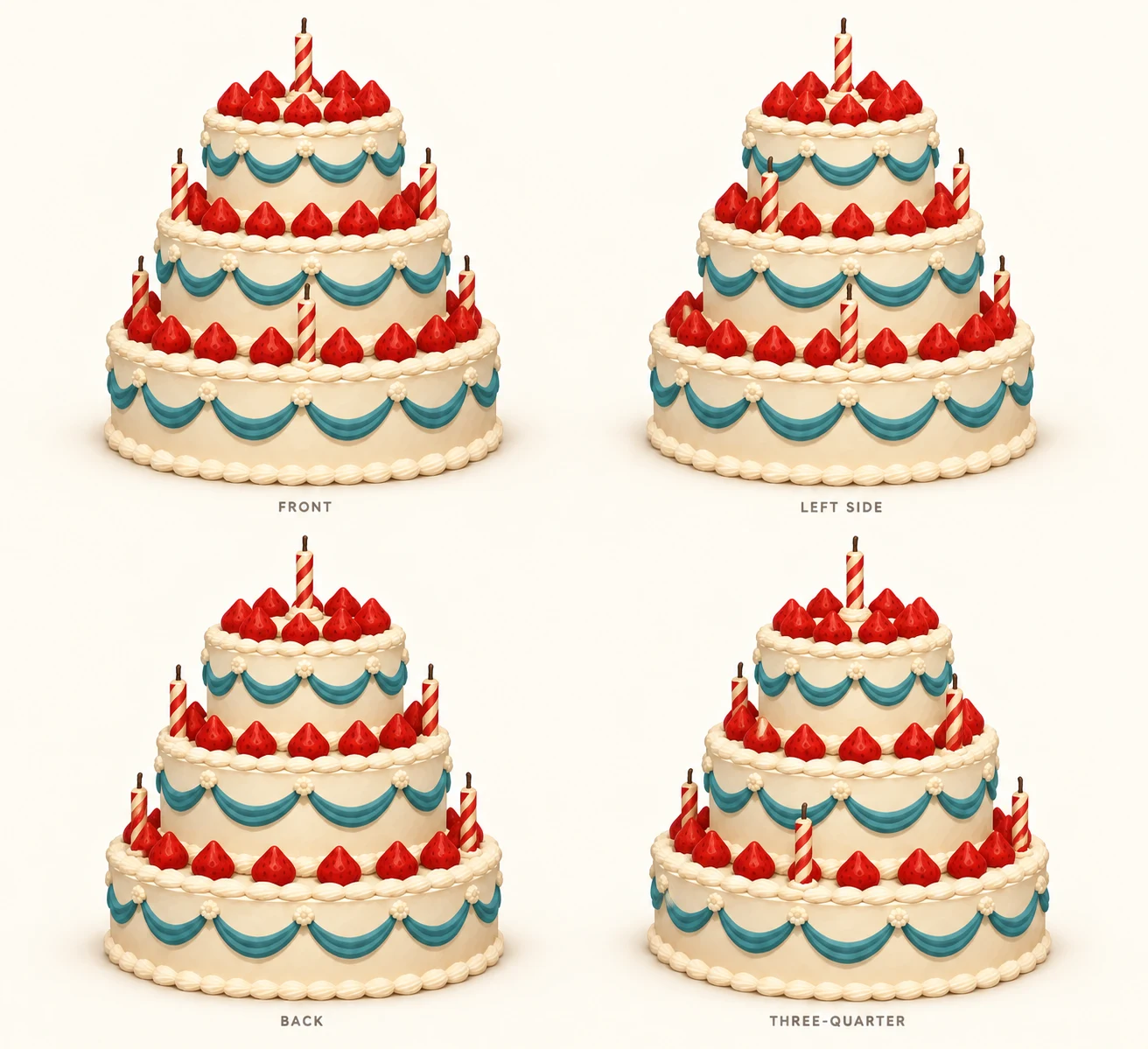 The intact birthday cake