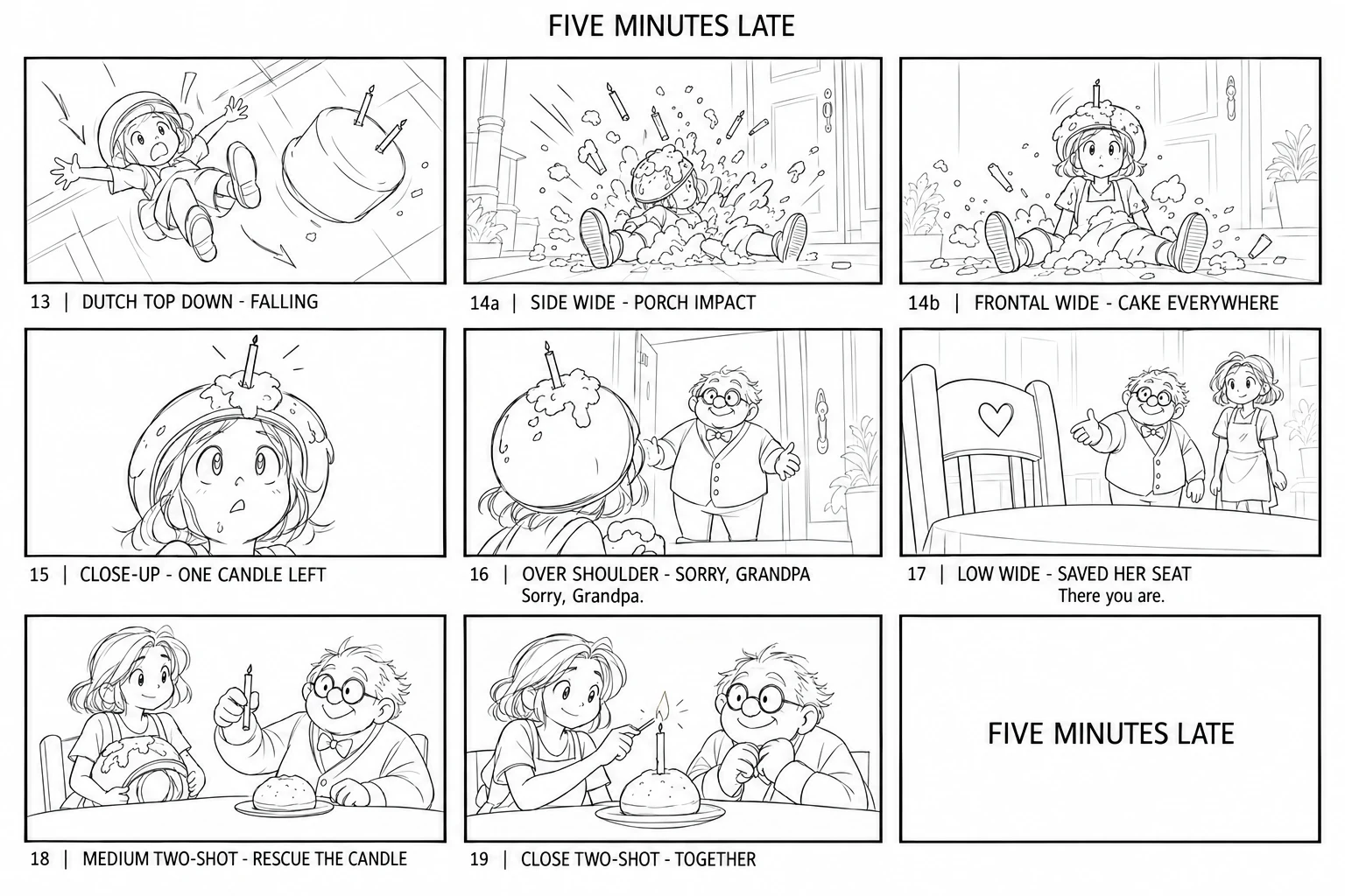 Storyboard page 3 — Arrival & emotional payoff